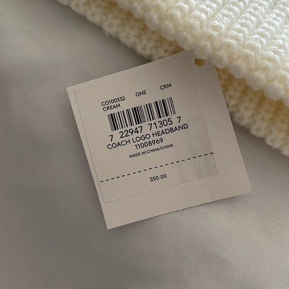 NWT COACH Cable Knit Headband IN CREAM/IVORY - Picture 7 of 7